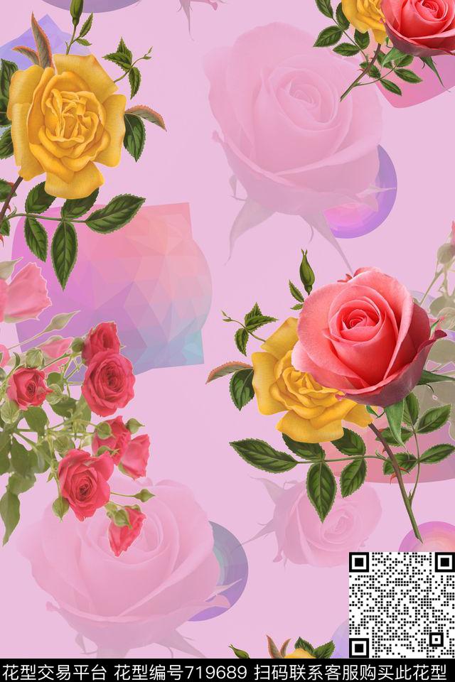 花卉数码印花华亿平台下载（图片编号: 719689） - 瓦栏（Walan）