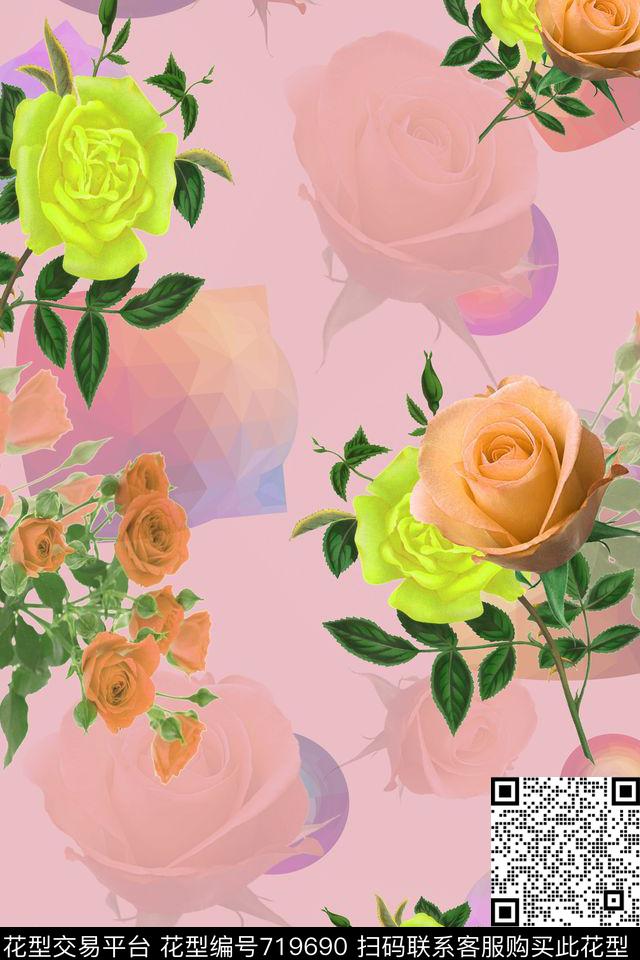 花卉数码印花华亿平台下载（图片编号: 719690） - 瓦栏（Walan）