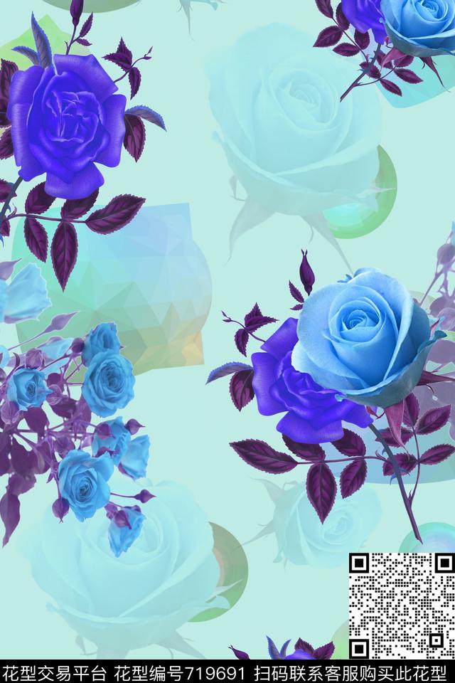 花卉数码印花华亿平台下载（图片编号: 719691） - 瓦栏（Walan）