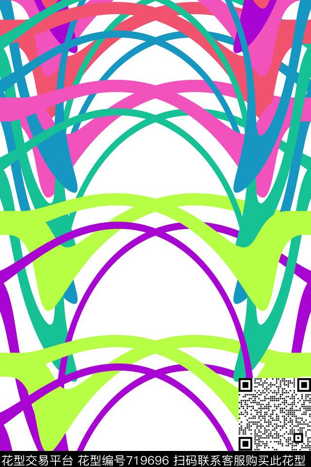 抽象几何形状数码印花华亿平台下载（图片编号: 719696） - 瓦栏（Walan）