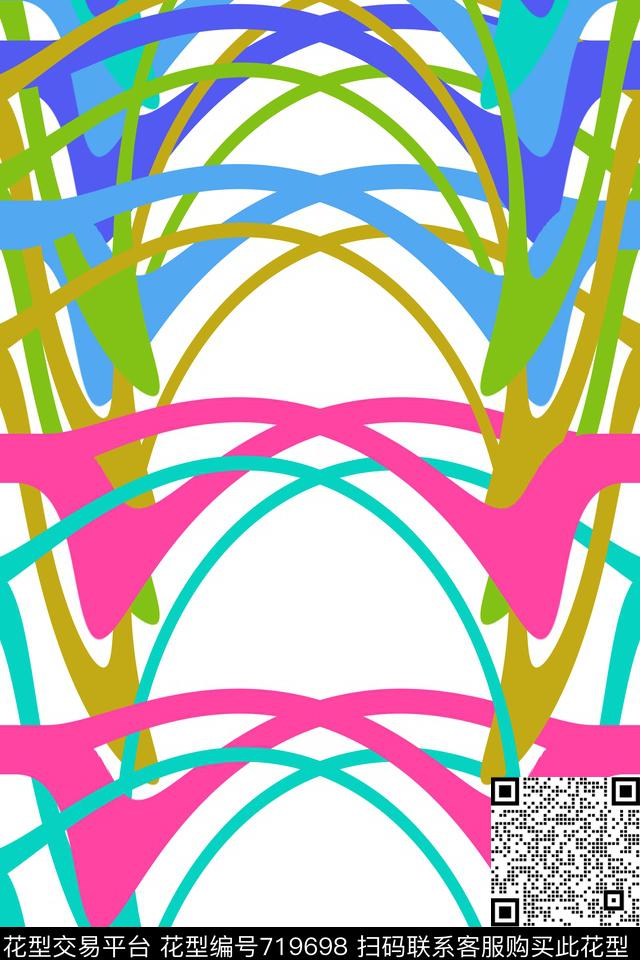 抽象几何形状数码印花华亿平台下载（图片编号: 719698） - 瓦栏（Walan）