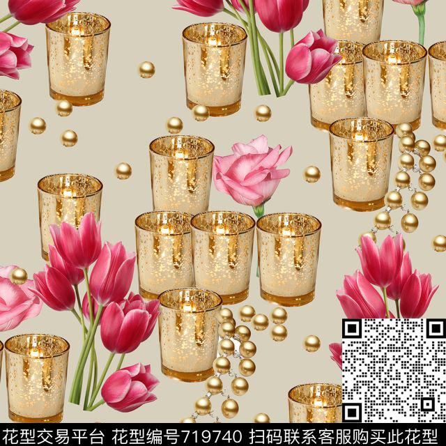 colorisecolorfullflower数码印花华亿平台下载（图片编号: 719740） - 瓦栏（Walan）