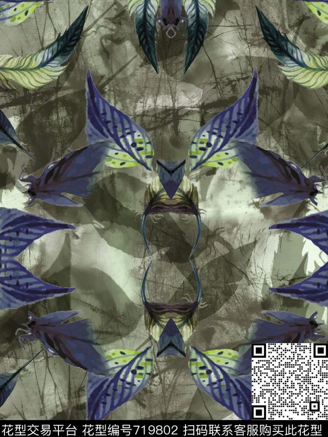 衬衫羽毛印花传统印花华亿平台下载（图片编号: 719802） - 瓦栏（Walan）