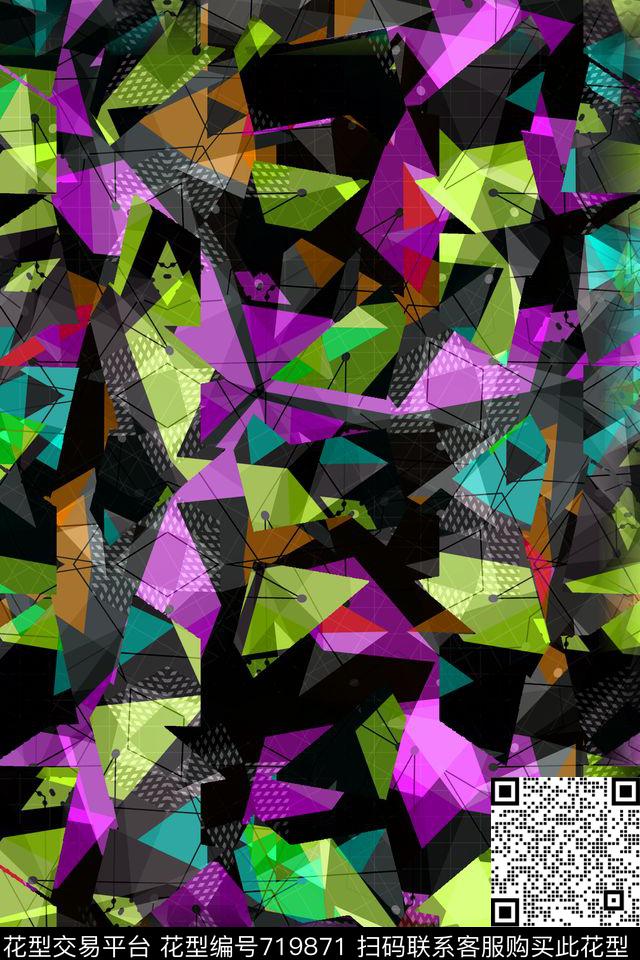 方格不规则几何小方块传统印花华亿平台下载（图片编号: 719871） - 瓦栏（Walan）