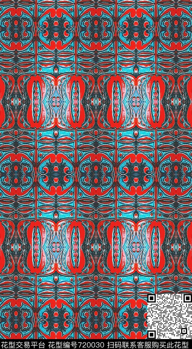 条纹混搭几何拼接几何图案数码印花华亿平台下载（图片编号: 720030） - 瓦栏（Walan）