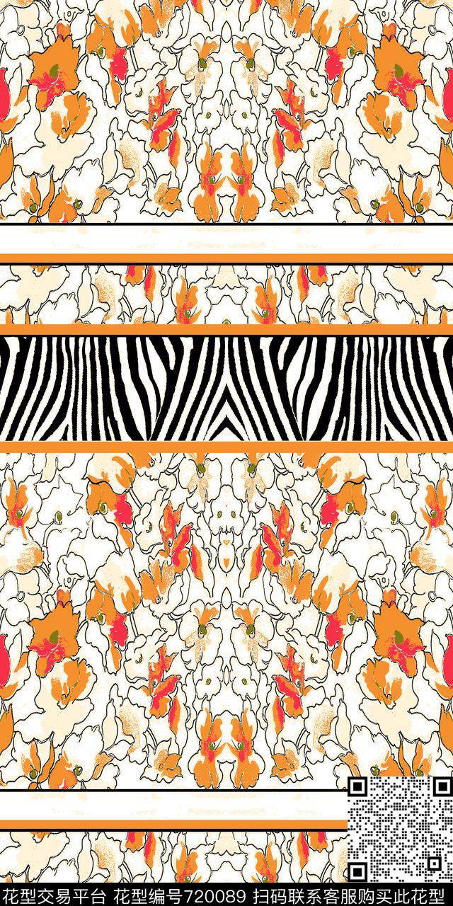 色块传统华亿平台斑马纹传统印花华亿平台下载（图片编号: 720089） - 瓦栏（Walan）