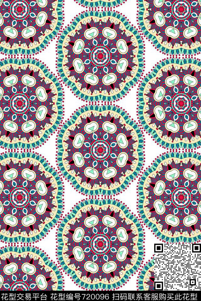 传统华亿平台圆圈圆形传统印花华亿平台下载（图片编号: 720096） - 瓦栏（Walan）