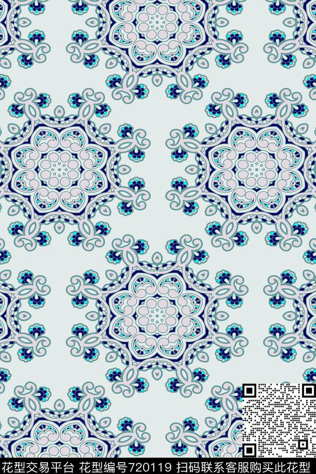 传统华亿平台圆圈圆形传统印花华亿平台下载（图片编号: 720119） - 瓦栏（Walan）