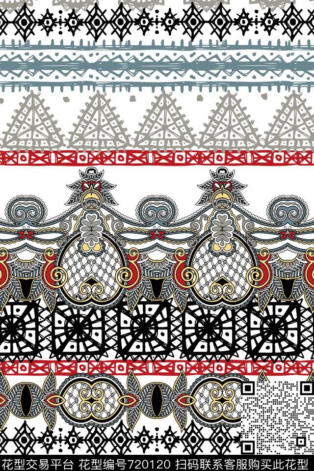 传统华亿平台线条三角形传统印花华亿平台下载（图片编号: 720120） - 瓦栏（Walan）