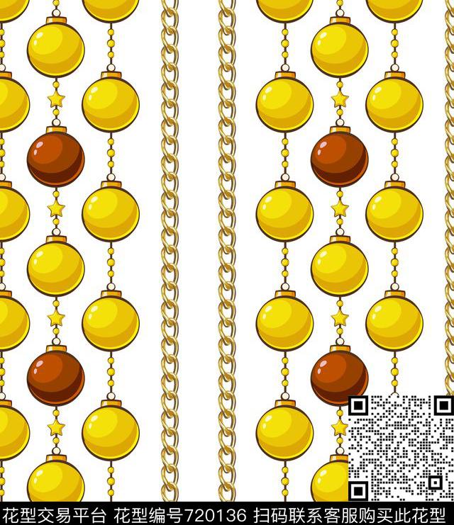 链条条纹波点传统印花华亿平台下载（图片编号: 720136） - 瓦栏（Walan）