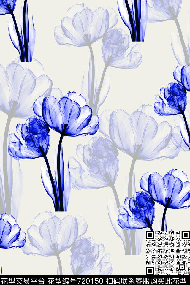 花卉大花花鸟数码印花华亿平台下载（图片编号: 720150） - 瓦栏（Walan）