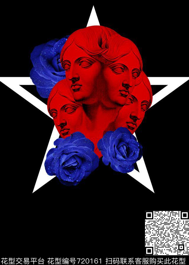 雕塑艺术五角星数码印花华亿平台下载（图片编号: 720161） - 瓦栏（Walan）