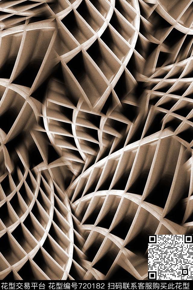 几何男装建筑数码印花华亿平台下载（图片编号: 720182） - 瓦栏（Walan）