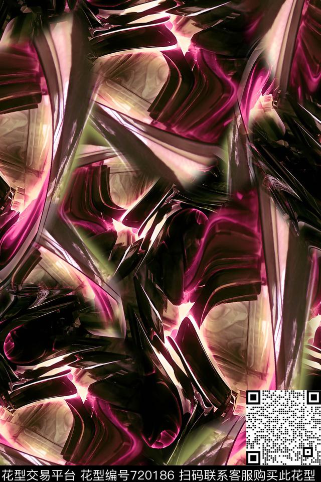 抽象女装男装数码印花华亿平台下载（图片编号: 720186） - 瓦栏（Walan）