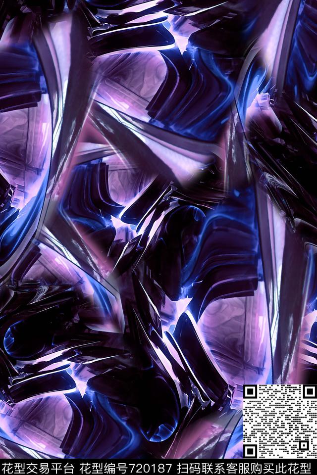 抽象女装男装数码印花华亿平台下载（图片编号: 720187） - 瓦栏（Walan）