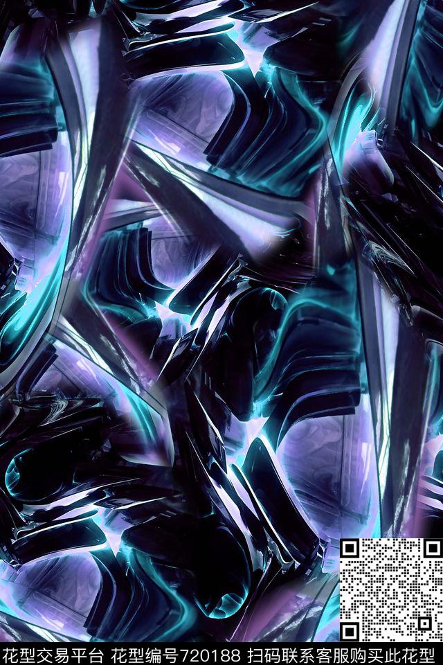 抽象女装男装数码印花华亿平台下载（图片编号: 720188） - 瓦栏（Walan）