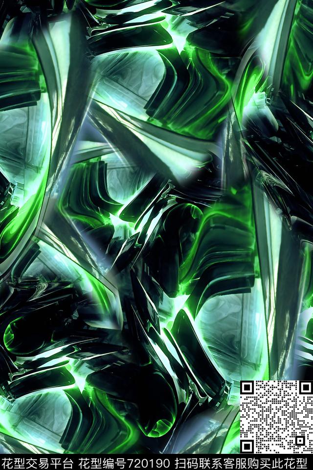 抽象女装男装数码印花华亿平台下载（图片编号: 720190） - 瓦栏（Walan）