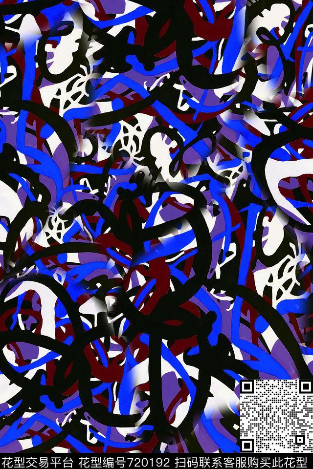 迷彩抽象男装传统印花华亿平台下载（图片编号: 720192） - 瓦栏（Walan）