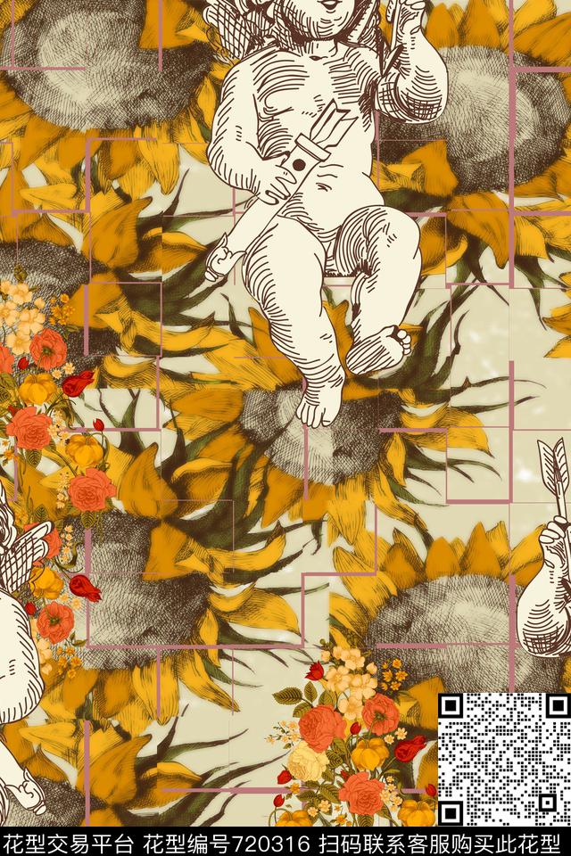 趋势女装植物纹数码印花华亿平台下载（图片编号: 720316） - 瓦栏（Walan）