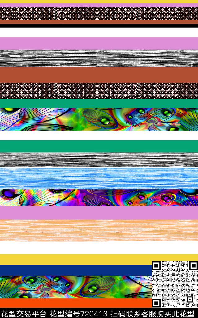 时尚拼接几何数码印花华亿平台下载（图片编号: 720413） - 瓦栏（Walan）