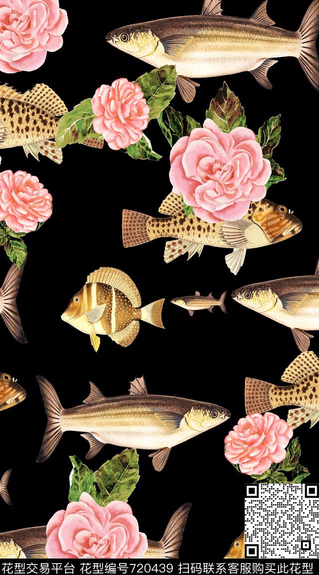 热带鱼海洋鱼数码印花华亿平台下载（图片编号: 720439） - 瓦栏（Walan）