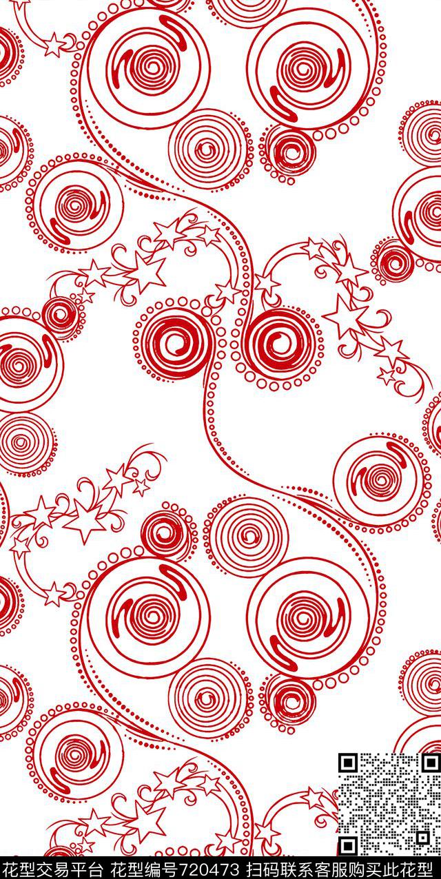 条纹圈星星传统印花华亿平台下载（图片编号: 720473） - 瓦栏（Walan）
