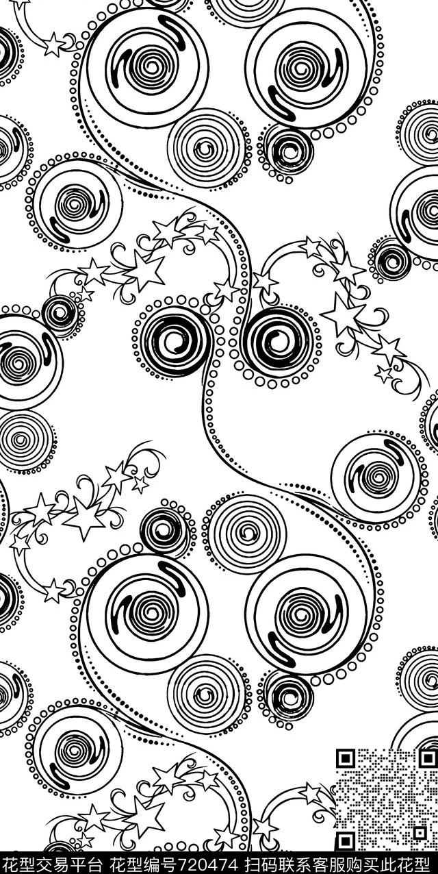条纹圈星星传统印花华亿平台下载（图片编号: 720474） - 瓦栏（Walan）