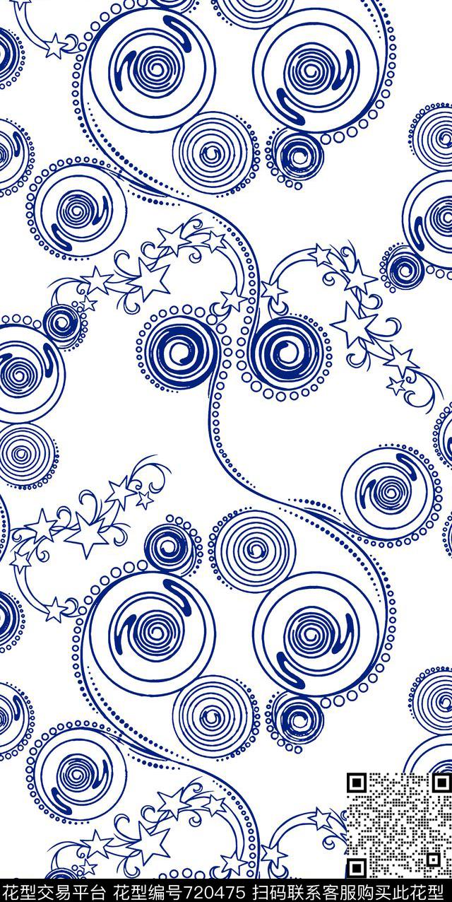 条纹圈星星传统印花华亿平台下载（图片编号: 720475） - 瓦栏（Walan）