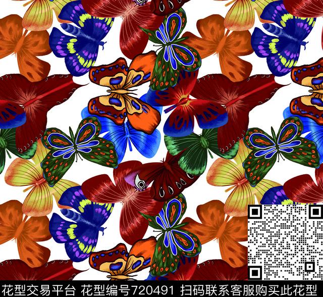 格子抽象花卉数码印花华亿平台下载（图片编号: 720491） - 瓦栏（Walan）