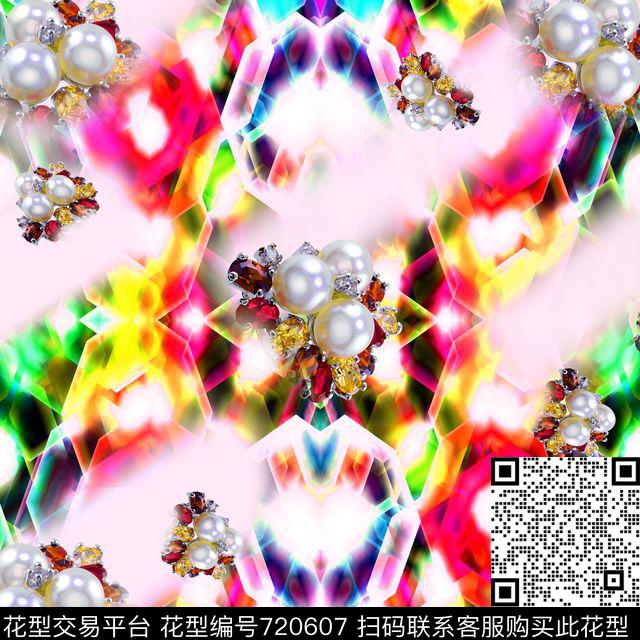 雪纺大方巾珠宝数码印花华亿平台下载（图片编号: 720607） - 瓦栏（Walan）