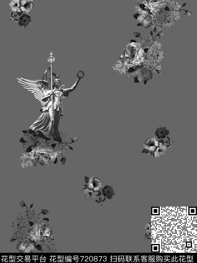 兰花花朵花卉数码印花华亿平台下载（图片编号: 720873） - 瓦栏（Walan）