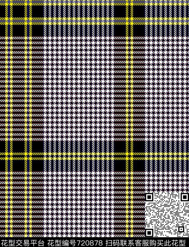 几何方格格子数码印花华亿平台下载（图片编号: 720878） - 瓦栏（Walan）