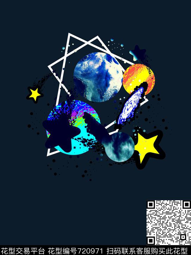 抽象手绘星空几何印花时尚了男装定位T恤卫衣外套印花复古欧美大牌印花数码印花华亿平台下载（图片编号: 720971） - 瓦栏（Walan）