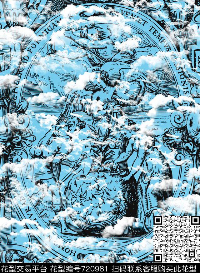 vintagesceneangels数码印花华亿平台下载（图片编号: 720981） - 瓦栏（Walan）