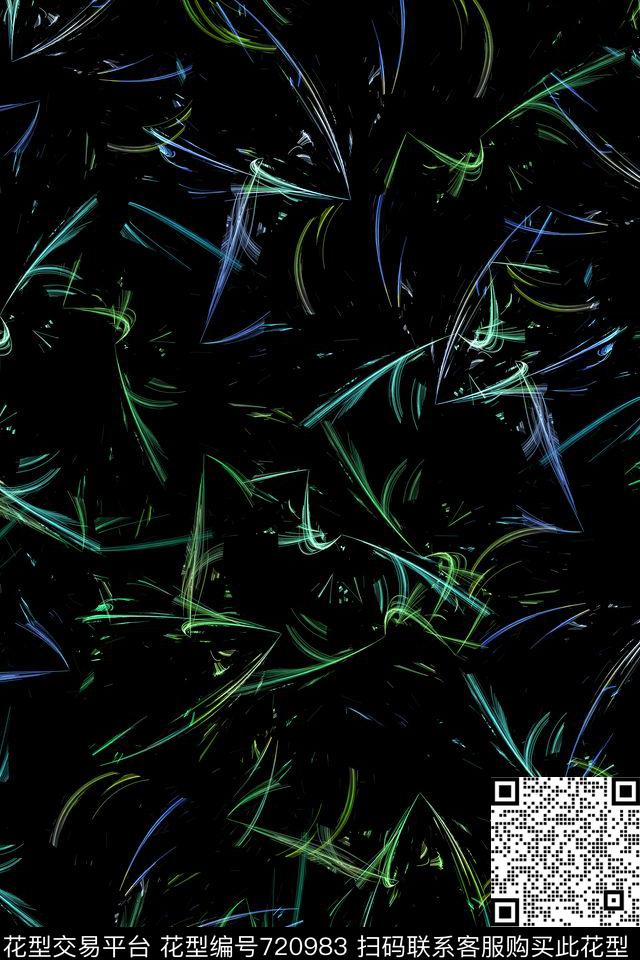 抽象射线极光数码印花华亿平台下载（图片编号: 720983） - 瓦栏（Walan）