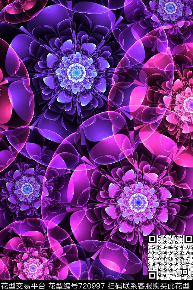 零点--女装圆形抽象数码印花华亿平台下载（图片编号: 720997） - 瓦栏（Walan）