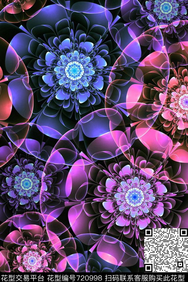 零点--女装圆形抽象数码印花华亿平台下载（图片编号: 720998） - 瓦栏（Walan）