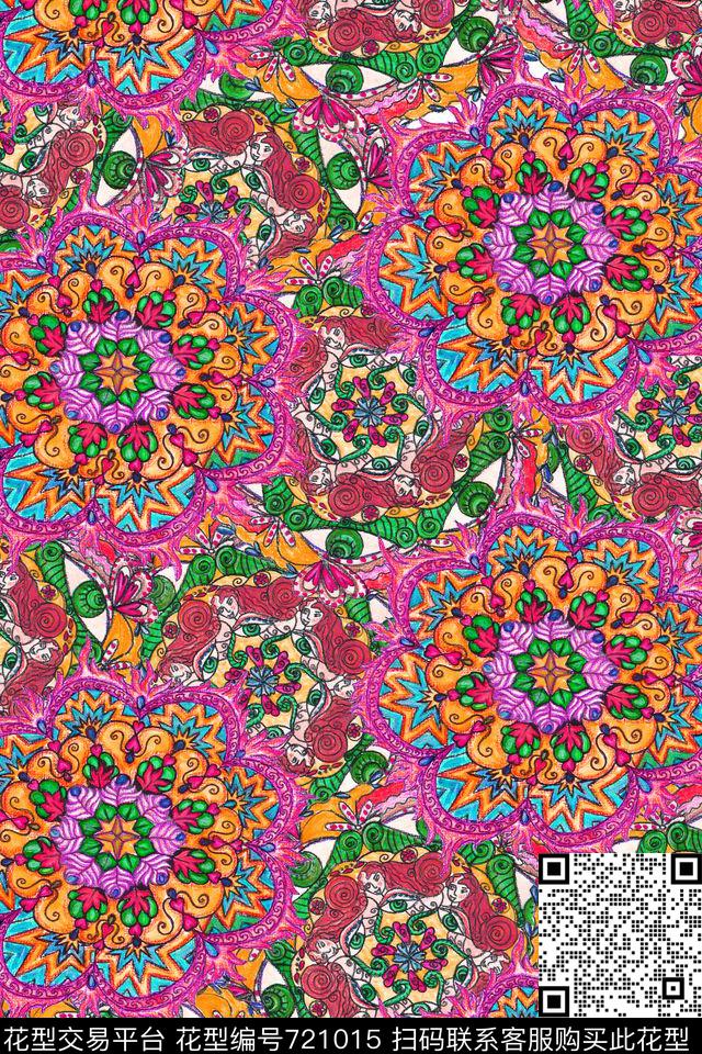 民族风小碎花手绘数码印花华亿平台下载（图片编号: 721015） - 瓦栏（Walan）