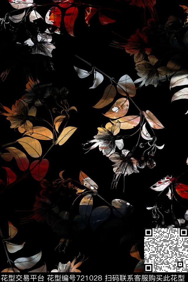 树叶纹理男装夹克华亿平台数码印花华亿平台下载（图片编号: 721028） - 瓦栏（Walan）