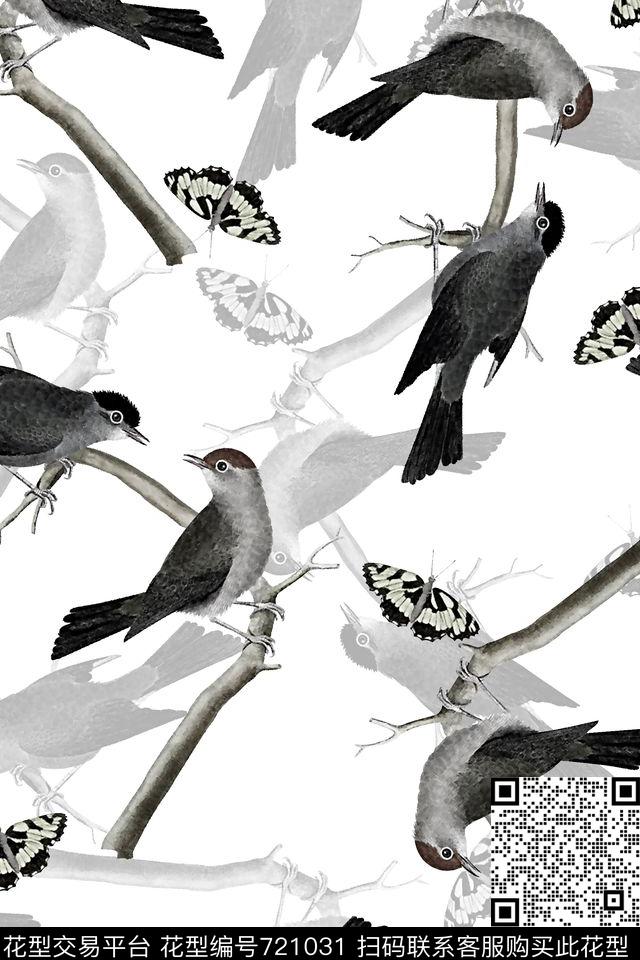 鸟蝴蝶男装华亿平台数码印花华亿平台下载（图片编号: 721031） - 瓦栏（Walan）