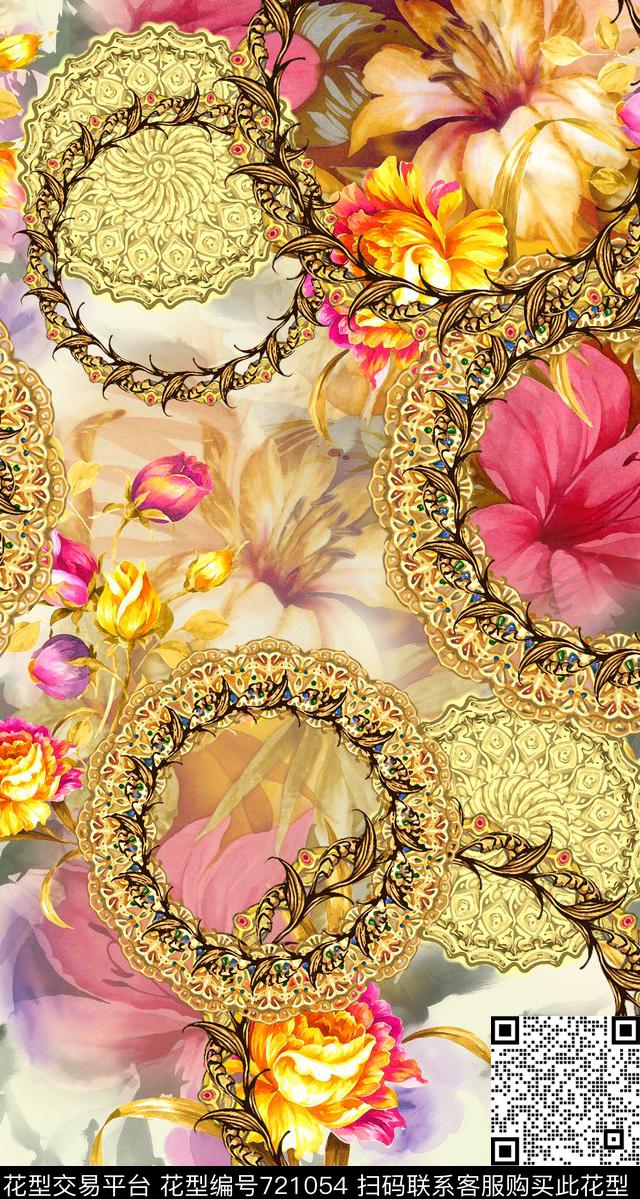 花环花朵数码数码印花华亿平台下载（图片编号: 721054） - 瓦栏（Walan）