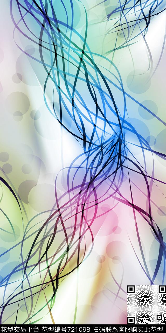 线条几何抽象数码印花华亿平台下载（图片编号: 721098） - 瓦栏（Walan）