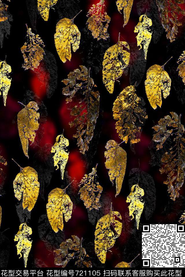 男装女装树叶数码印花华亿平台下载（图片编号: 721105） - 瓦栏（Walan）