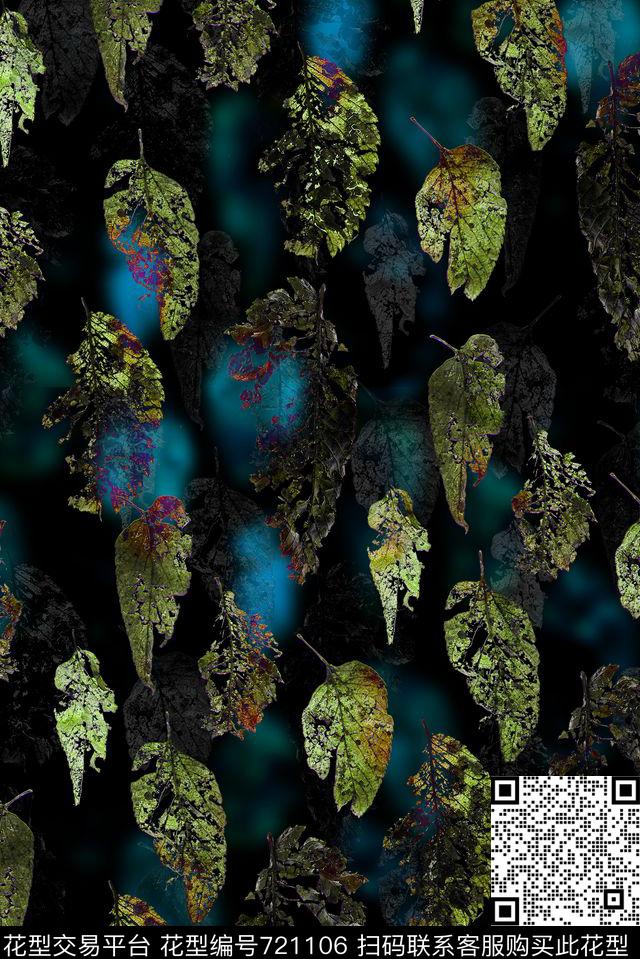 男装女装树叶数码印花华亿平台下载（图片编号: 721106） - 瓦栏（Walan）