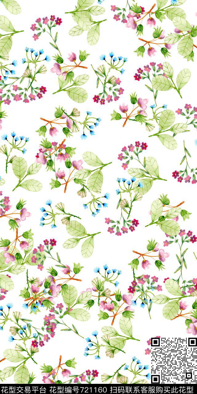 小碎花满版花数码花卉类数码印花华亿平台下载（图片编号: 721160） - 瓦栏（Walan）