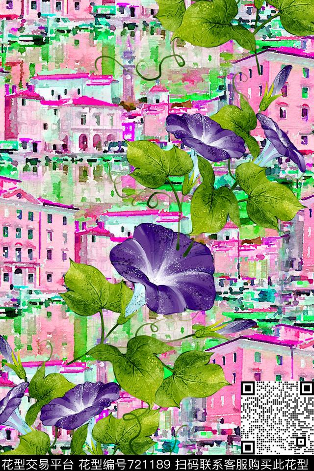 建筑原创手绘风景伊斯特里亚半岛数码印花华亿平台下载（图片编号: 721189） - 瓦栏（Walan）