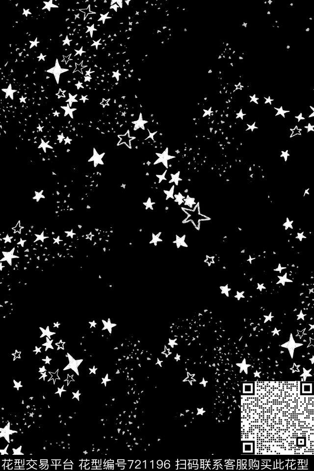 星空星星手绘笔触传统印花华亿平台下载（图片编号: 721196） - 瓦栏（Walan）