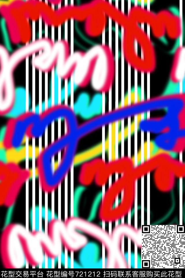 女装连衣裙外套T恤卫衣荧光字母涂鸦数码印花华亿平台下载（图片编号: 721212） - 瓦栏（Walan）