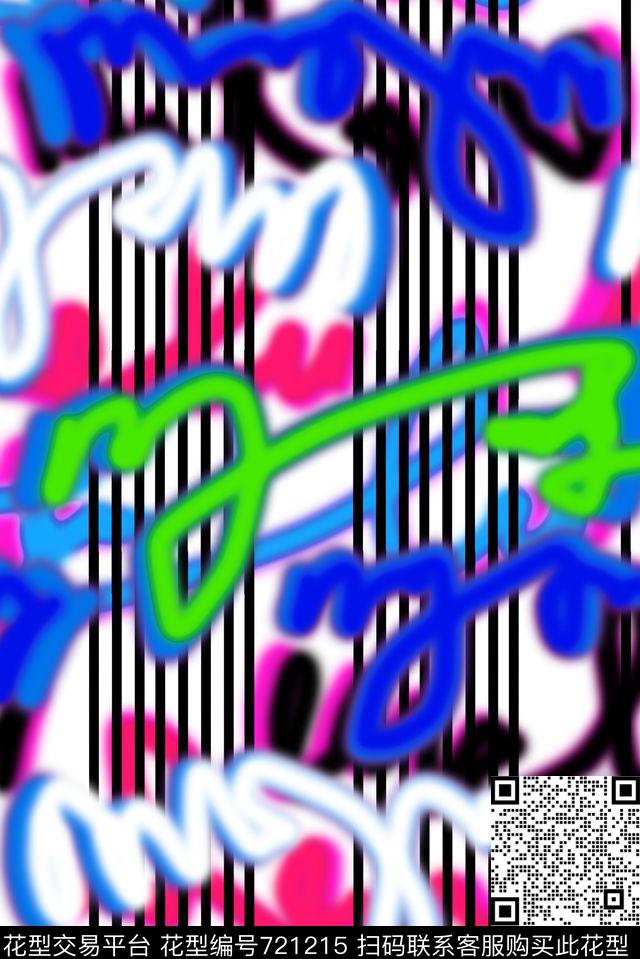 女装连衣裙外套T恤卫衣荧光字母涂鸦数码印花华亿平台下载（图片编号: 721215） - 瓦栏（Walan）