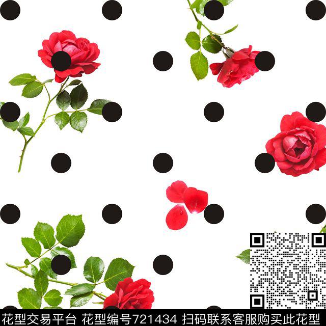 玫瑰花朵花卉数码印花华亿平台下载（图片编号: 721434） - 瓦栏（Walan）